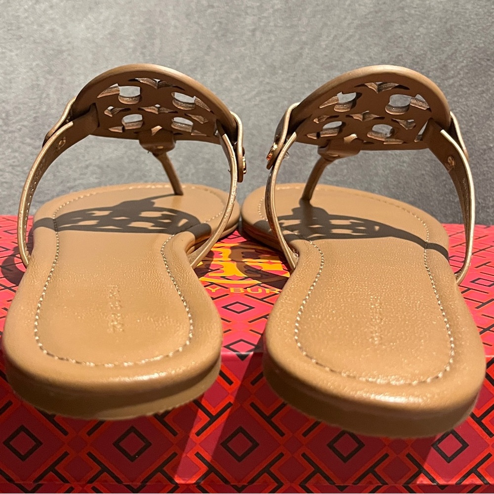 Tory Burch Women’s Miller Leather Sandals Almond Flour Size 10 - Picture 7 of 16